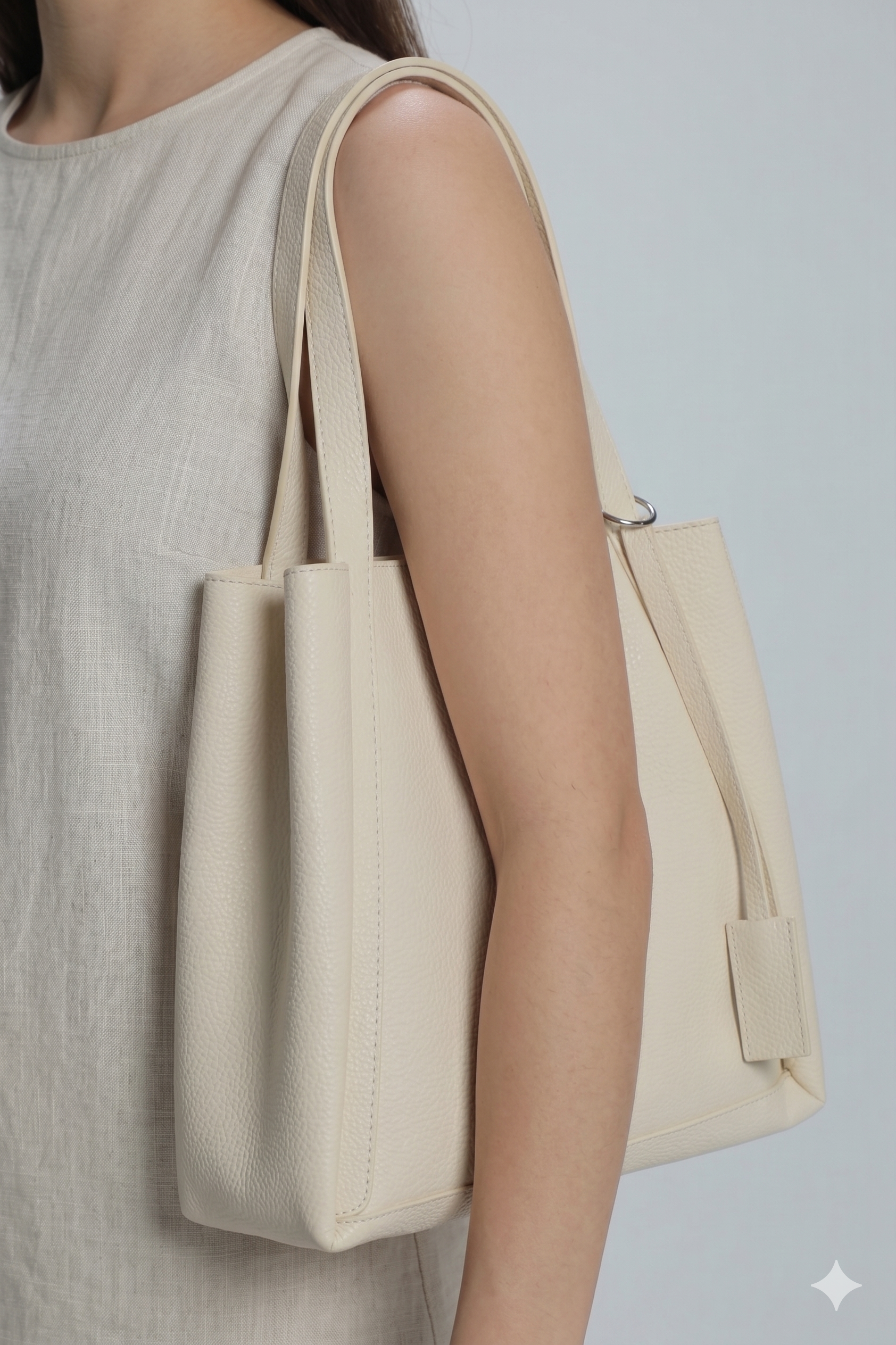 Light Beige Trapezoidal Silhouette Bag