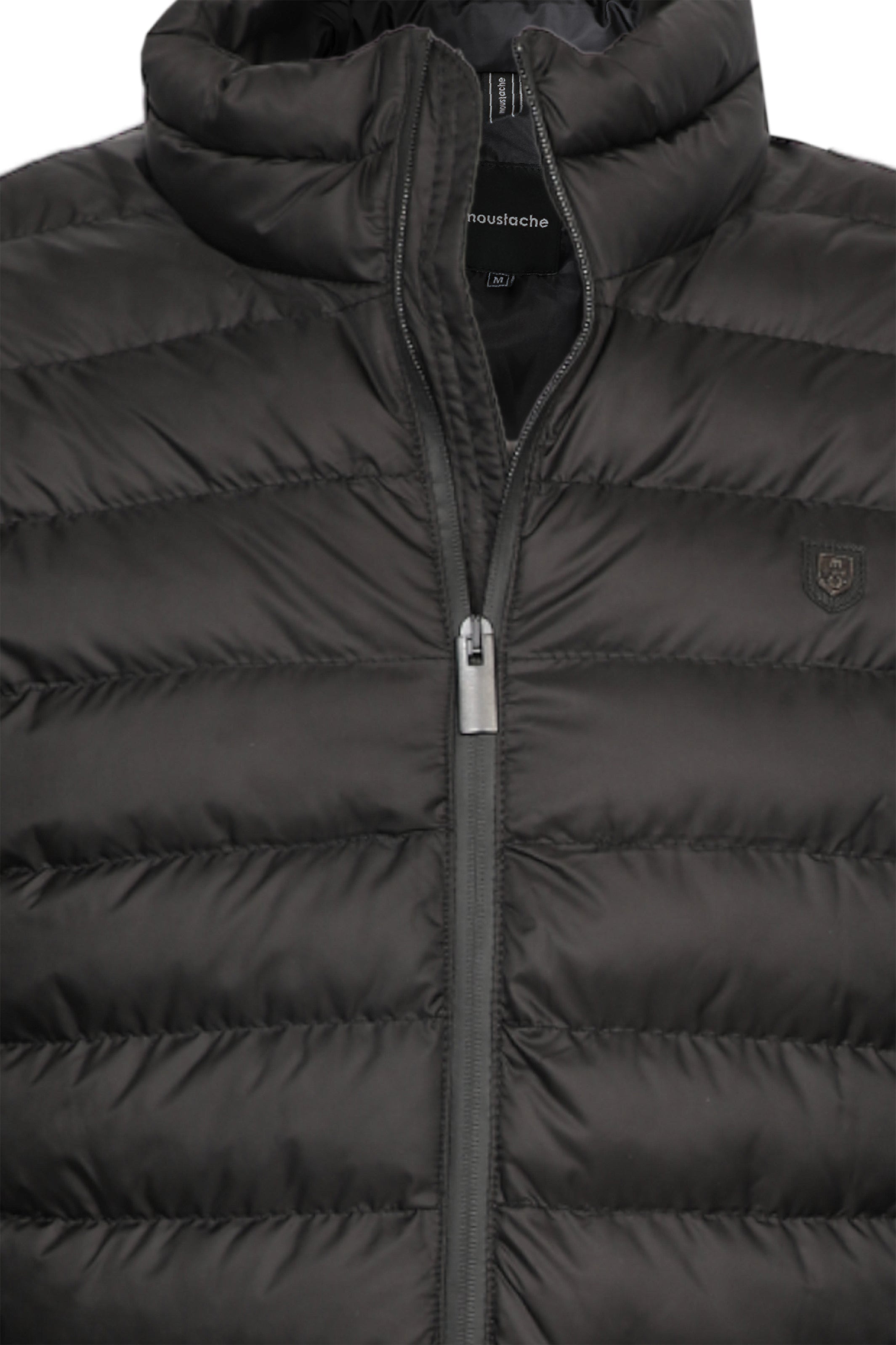 Men Zipped Puffer Designed Black Jacket