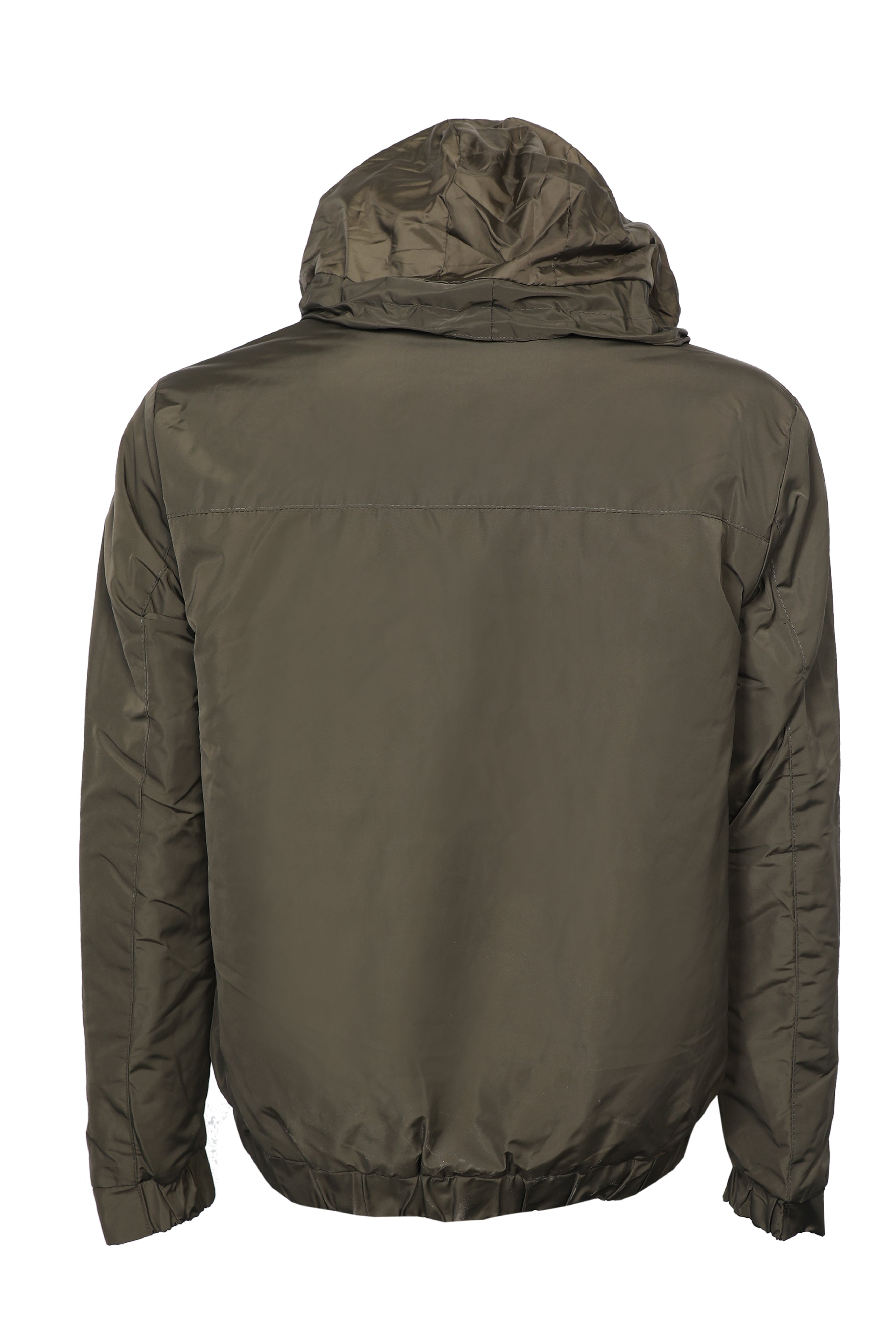 Men Zipped Hoodie Designed Khaki Jacket
