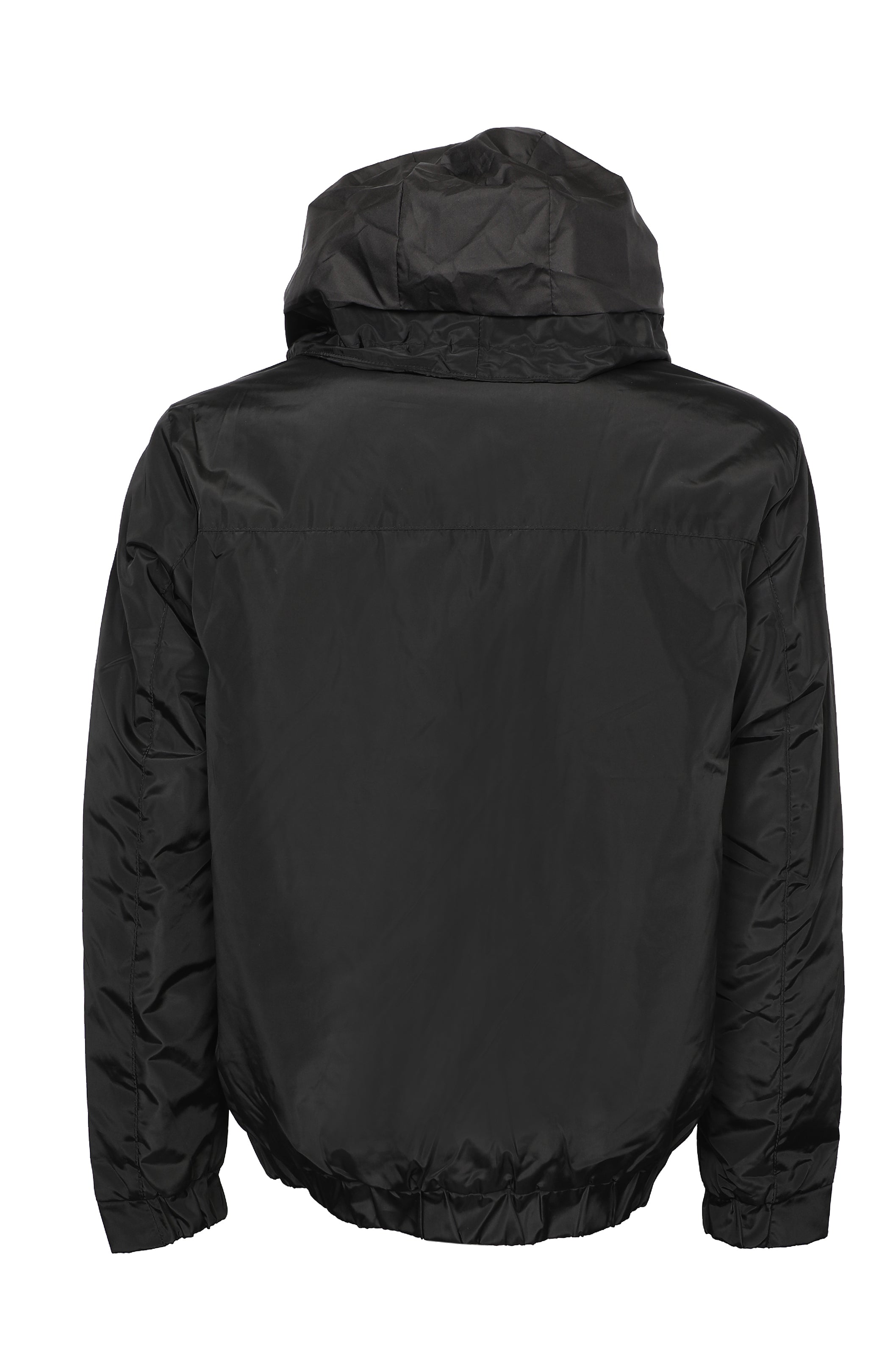 Men Zipped Hoodie Designed Black Jacket