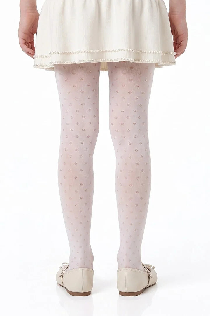 Penti White Pretty Mini Dotted Tights