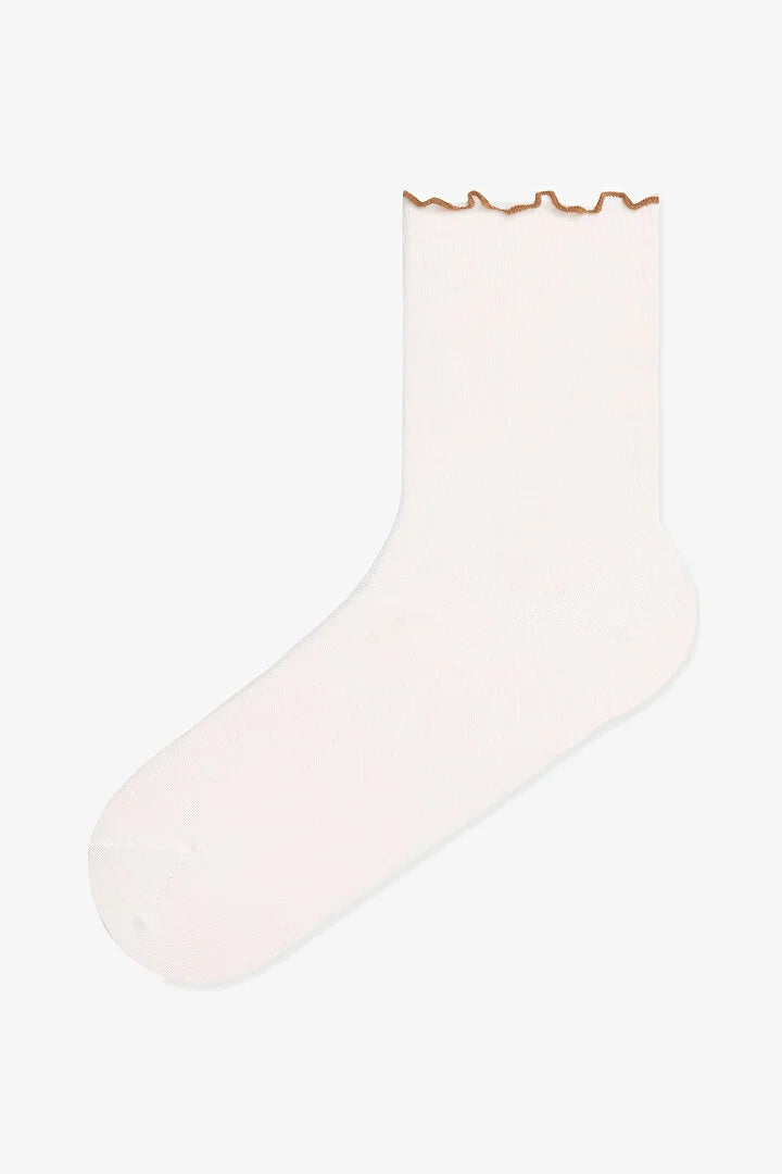 Penti 2 Pairs Of Cotton Bear Embroidery Ruffle Socks