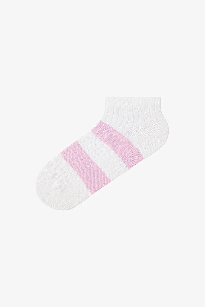 Penti 5 Pairs Cotton Colorful Thick Stripe Patterned Footie Socks