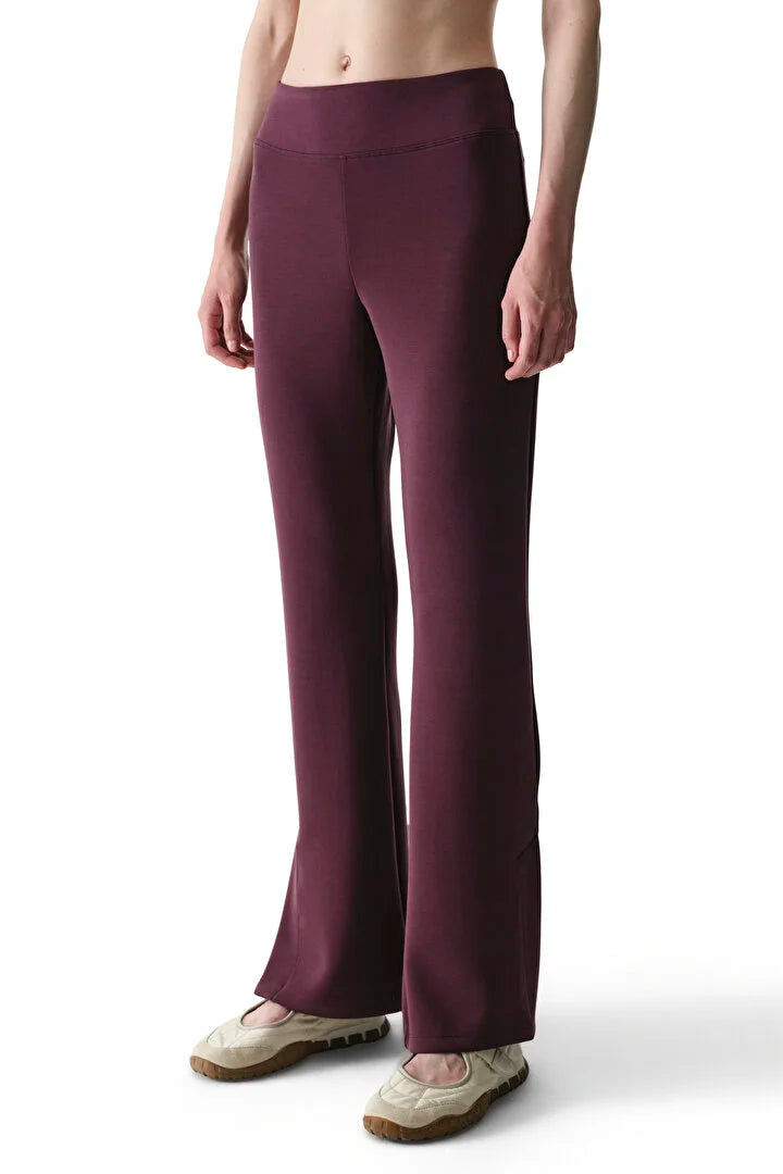 Penti Burgundy Flare Slit Modal Pants