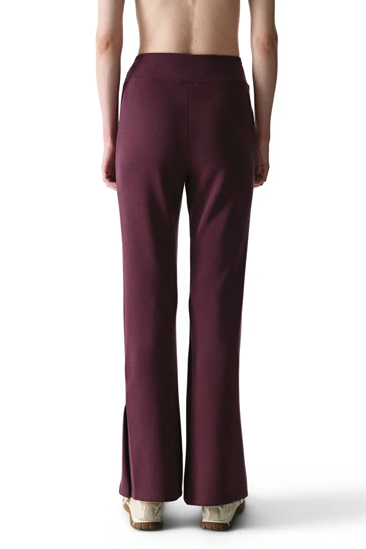 Penti Burgundy Flare Slit Modal Pants