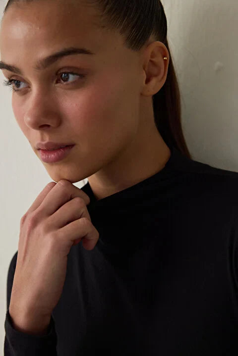 Penti Black Half Turtleneck Long Sleeve Bodysuit Top