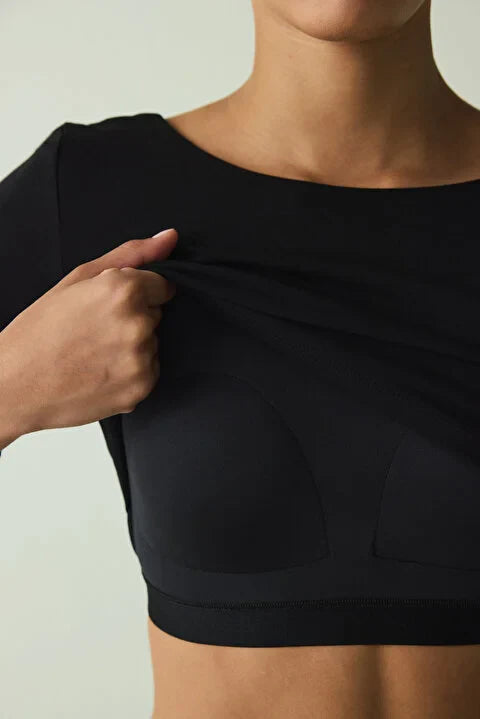 Penti Black Crew Neck Long Sleeve Slim Fit Top