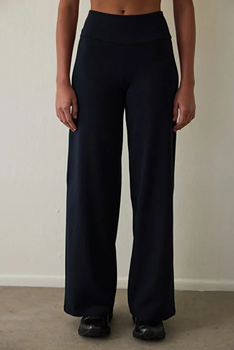 High Waist Black Wide Leg Legging