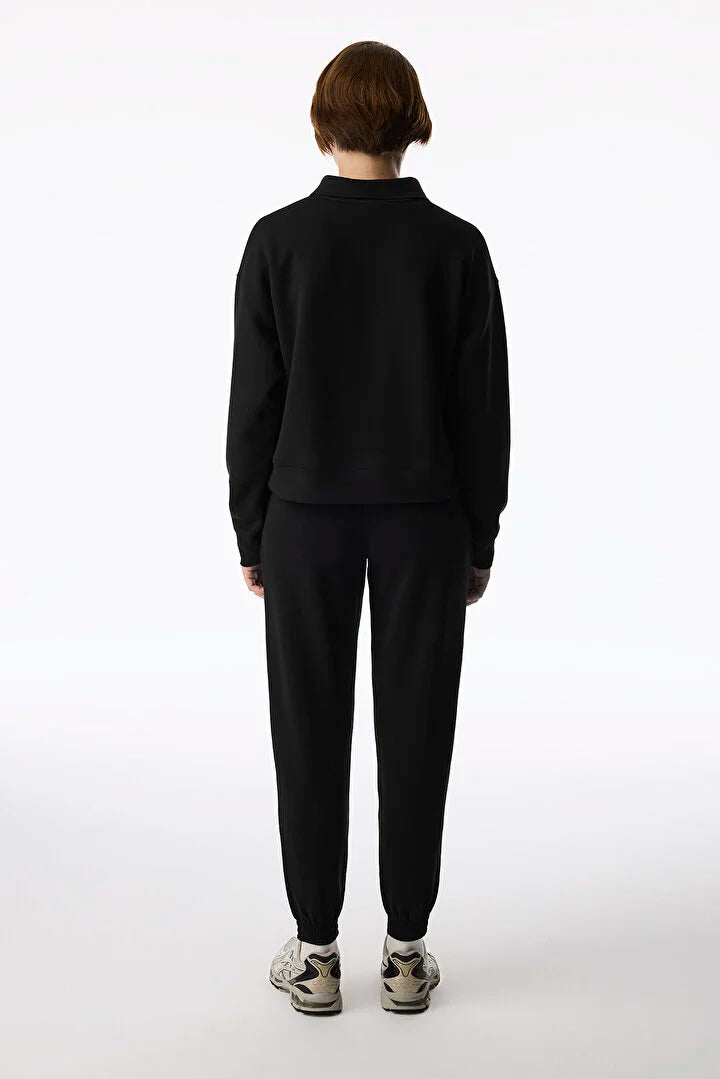 Penti Black Silky Touch Lace-Up Long Sleeve Sweatshirt