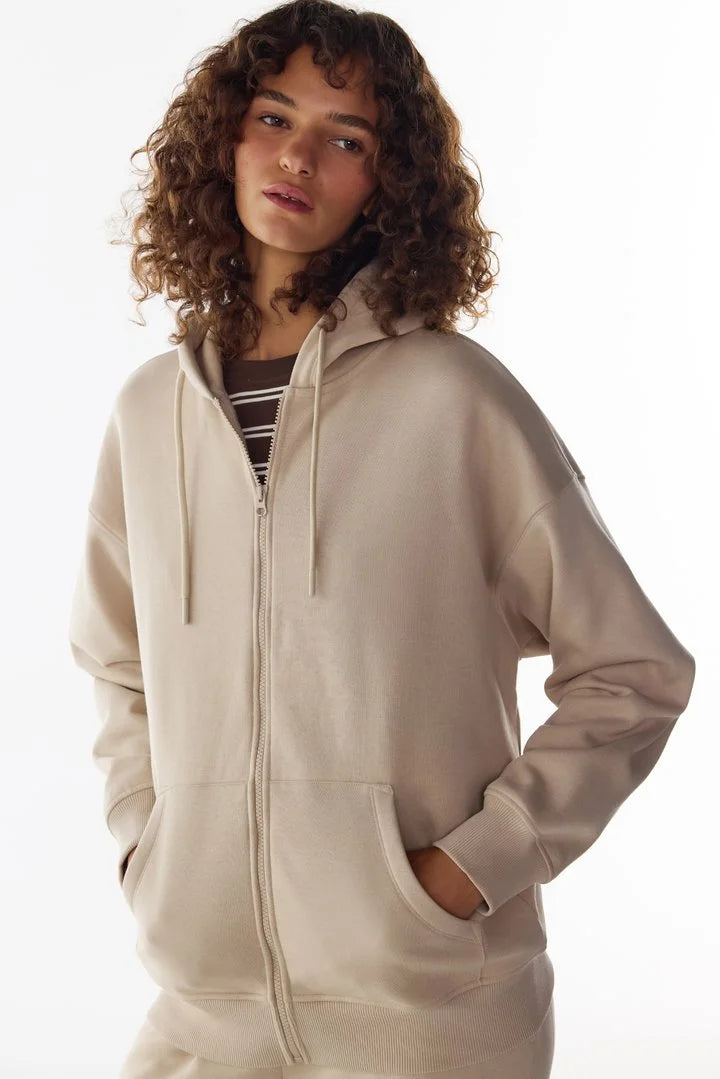 Penti Beige Full Zipper Brushed Active Long Sleeve Sweatshirt