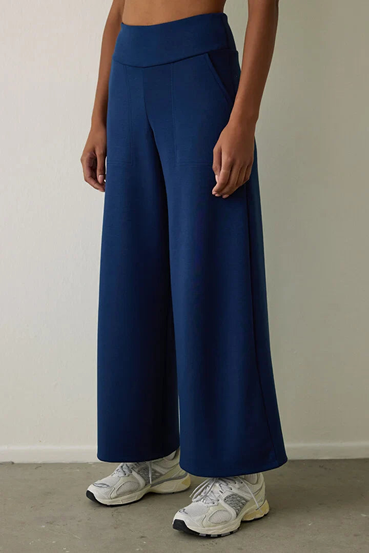 Penti Navy High Elastic Waist Wide Leg Pant