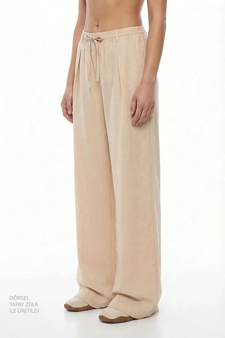 Penti Beige Linen High Waisted Pants