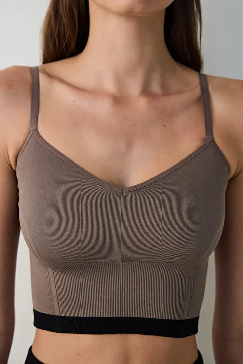 Penti Seamless Cross Strap Khaki Sport Bra