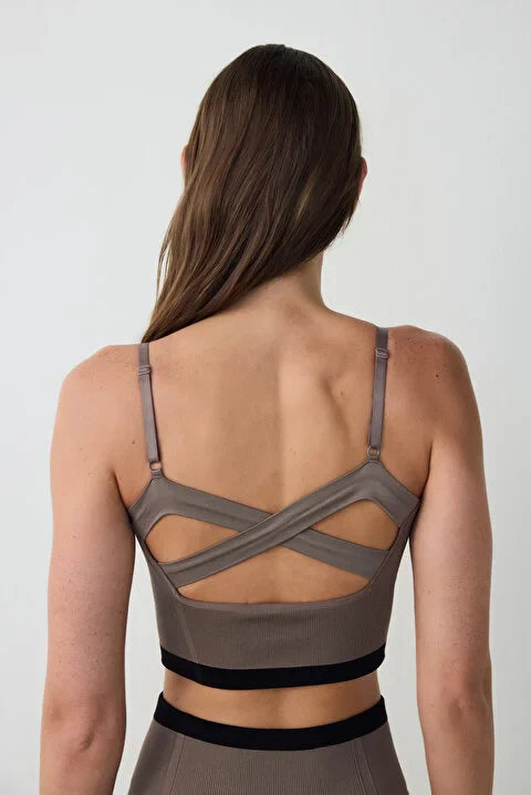 Penti Seamless Cross Strap Khaki Sport Bra
