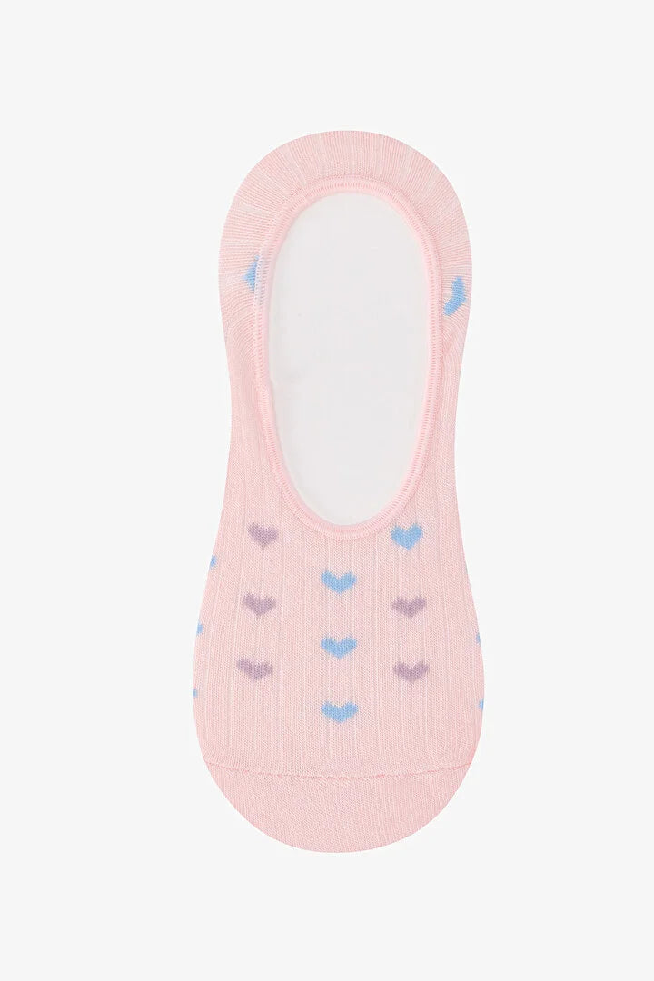 Penti 3 Pairs Cotton Colorful Heart Patterned Ballerina Socks