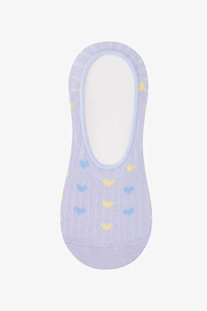 Penti 3 Pairs Cotton Colorful Heart Patterned Ballerina Socks