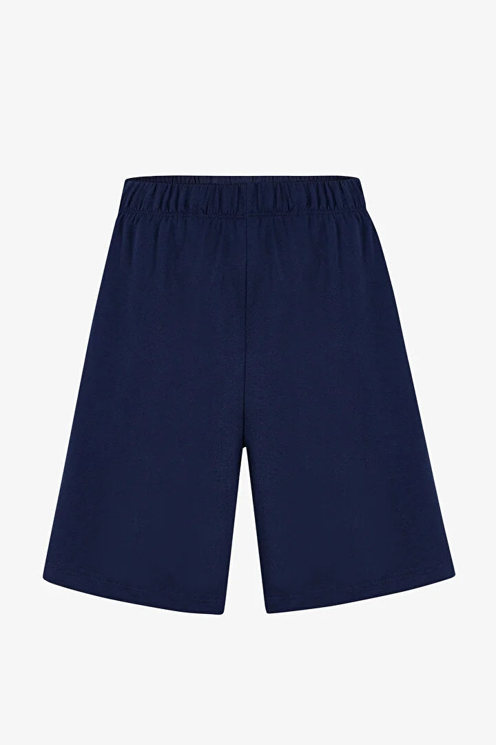 Penti Men Navy Printed Design Shorts Pyjama Set