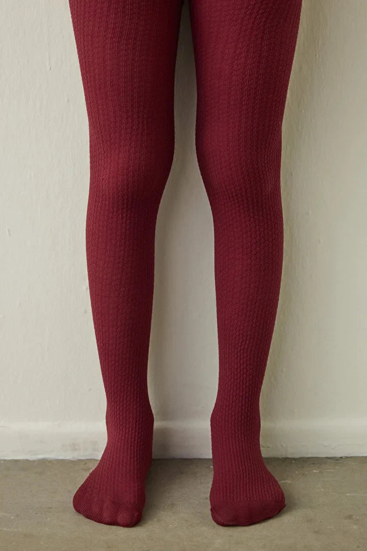 Penti Girls' Pretty 90 Denier Micro Pantyhose Bordeaux Tight