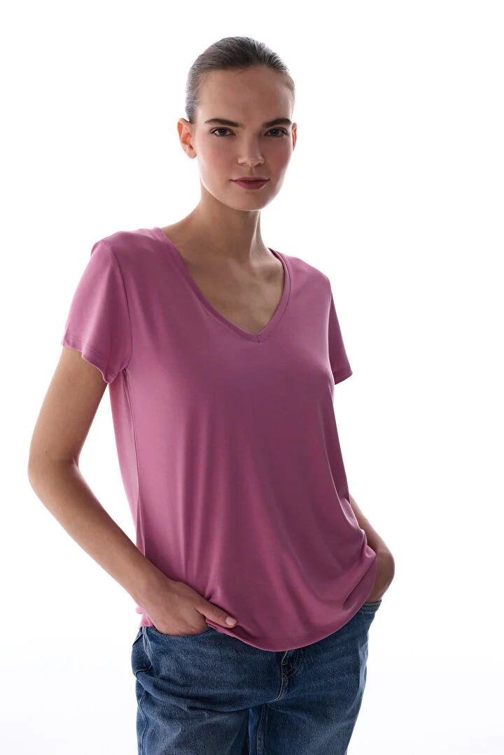 Penti Pink V-Neck T-Shirt