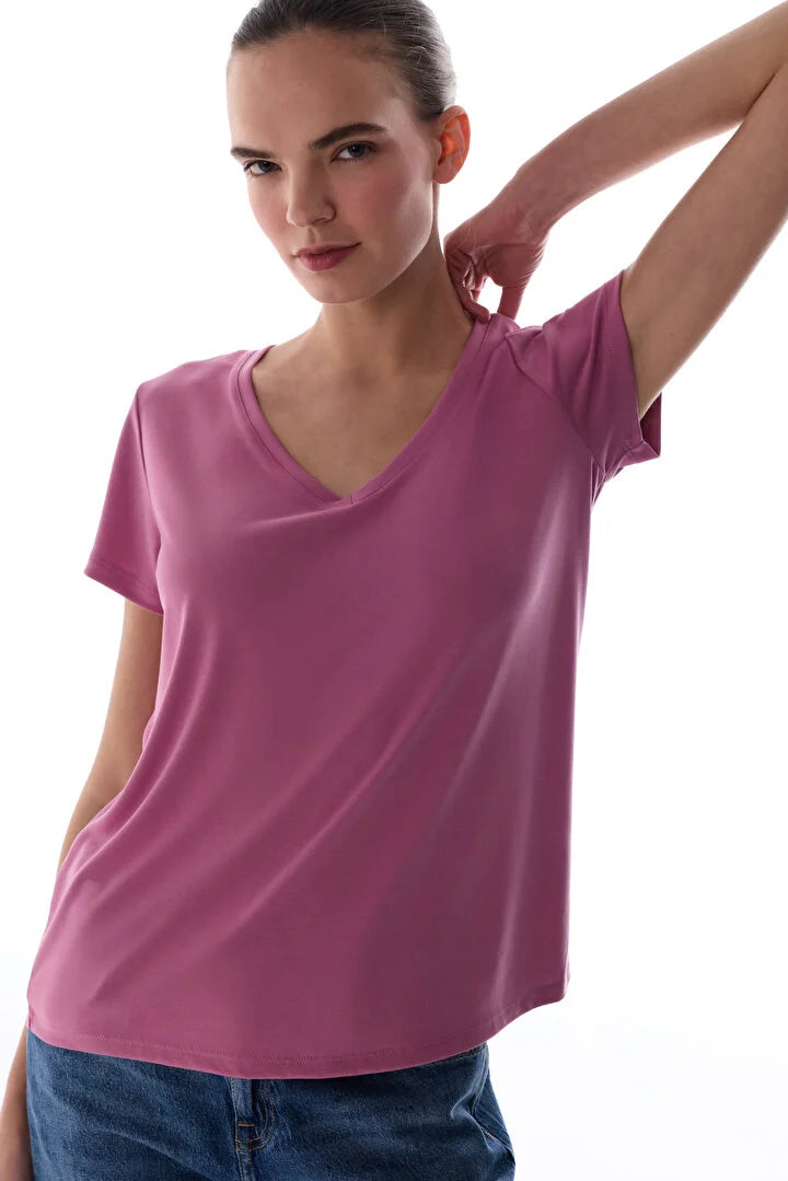 Penti Pink V-Neck T-Shirt