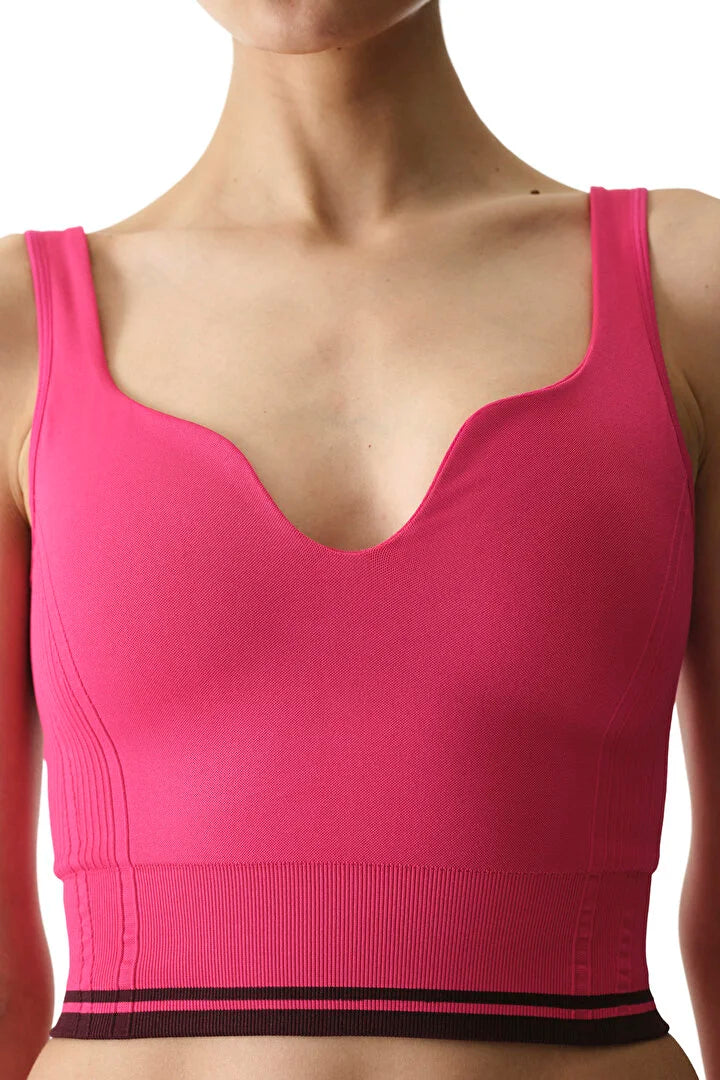 Penti Fuchsia Seamless Sweetheart Neck Removable Pad Sports Bra