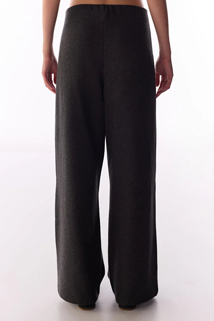 Penti Anthracite Warm Touch Wide Leg Melange Trousers