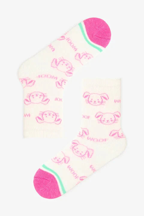 Penti Multicolored Girl Pinky Woof 4-Pack Socks