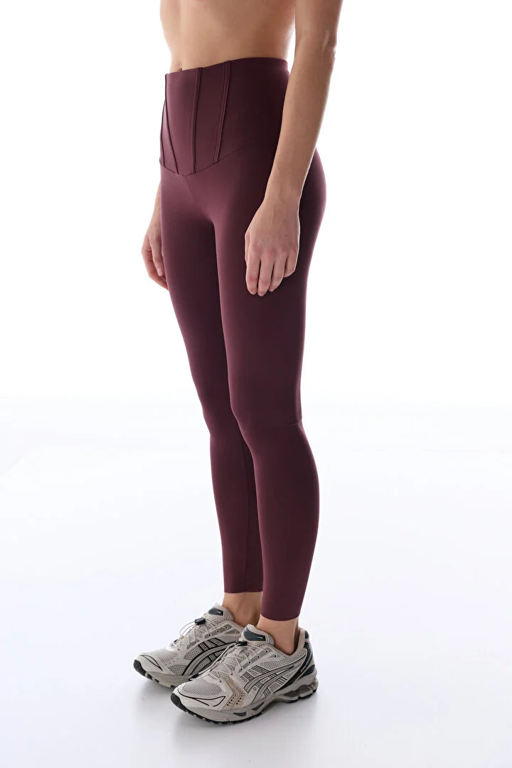 Penti Burgundy Corse Effect High-Waisted Leggings