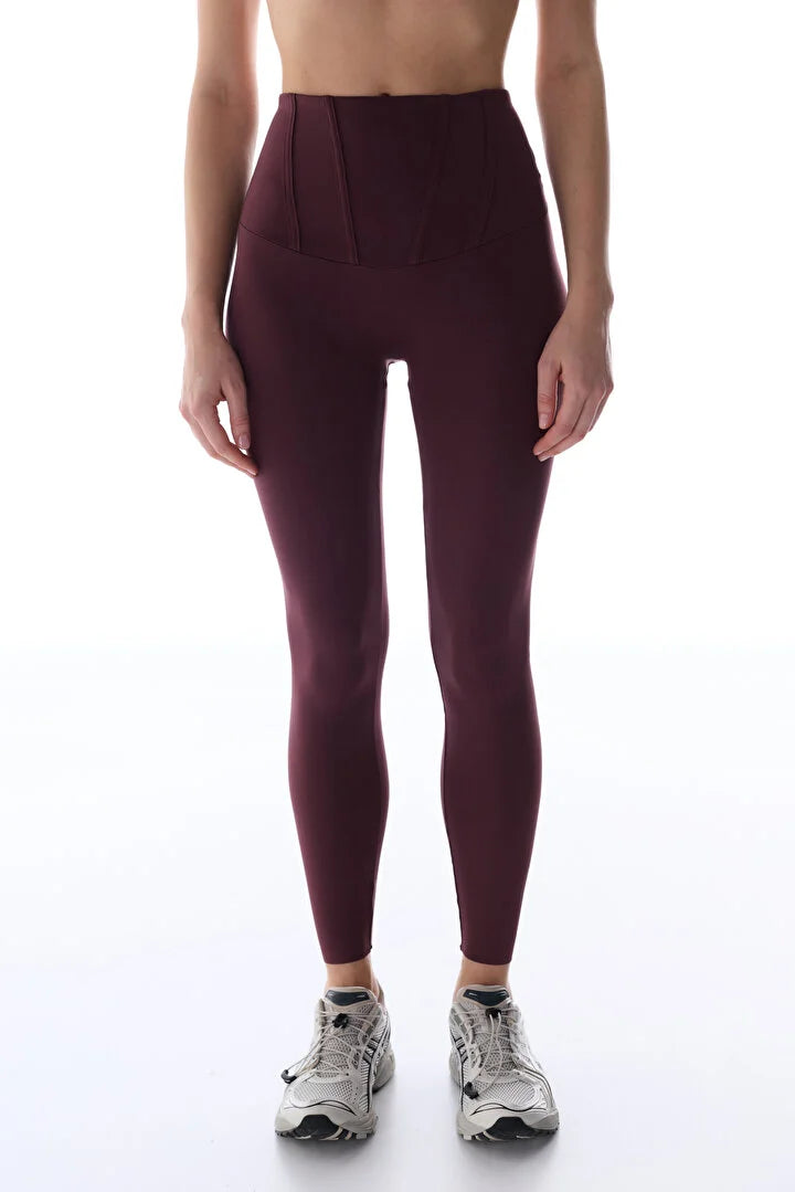 Penti Burgundy Corse Effect High-Waisted Leggings