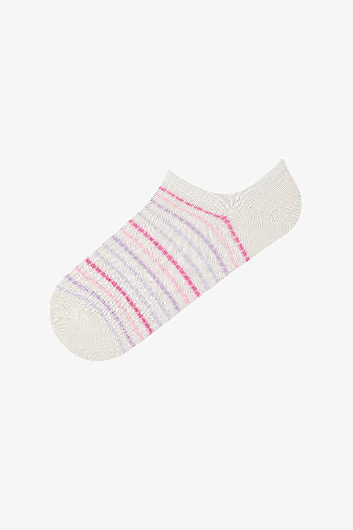 Penti 3 Pairs Seamless Toe Cotton Colorful Striped Patterned Sneaker Socks