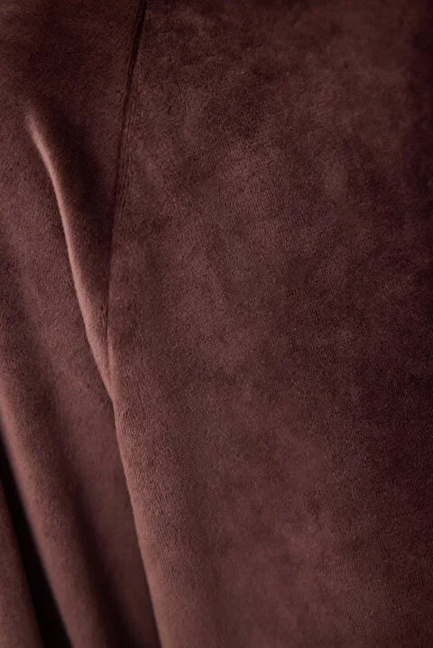 Penti Bordeaux Soft Velvet Warm Hooded Sweater