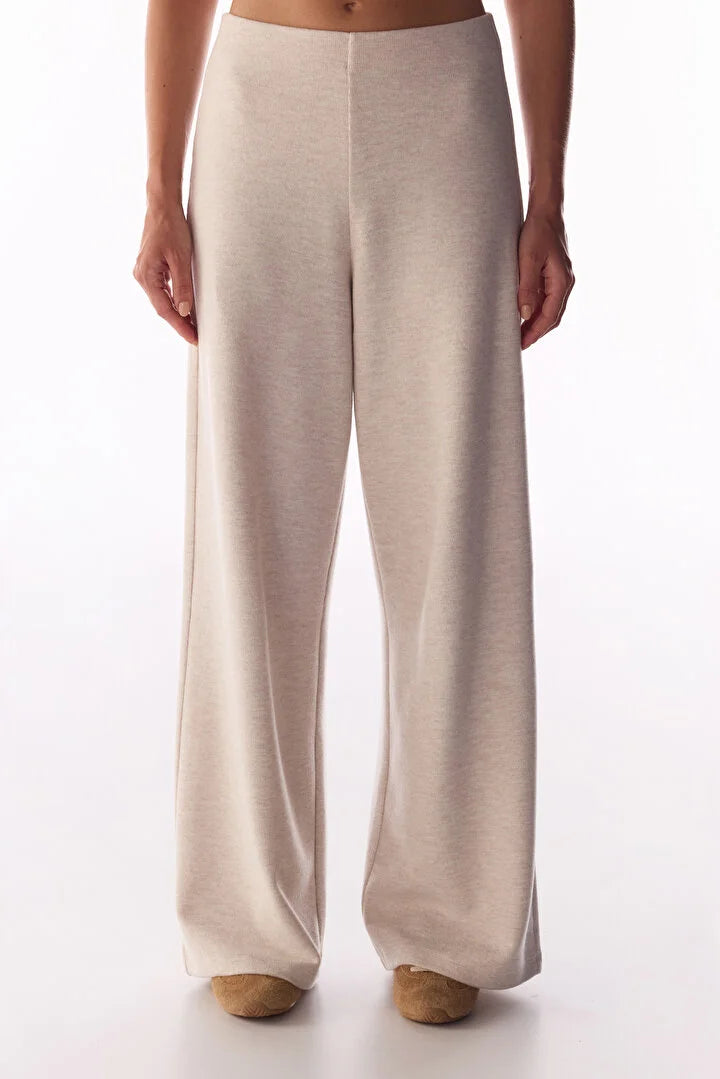 Penti Beige Melange Warm Touch Wide-leg Trousers