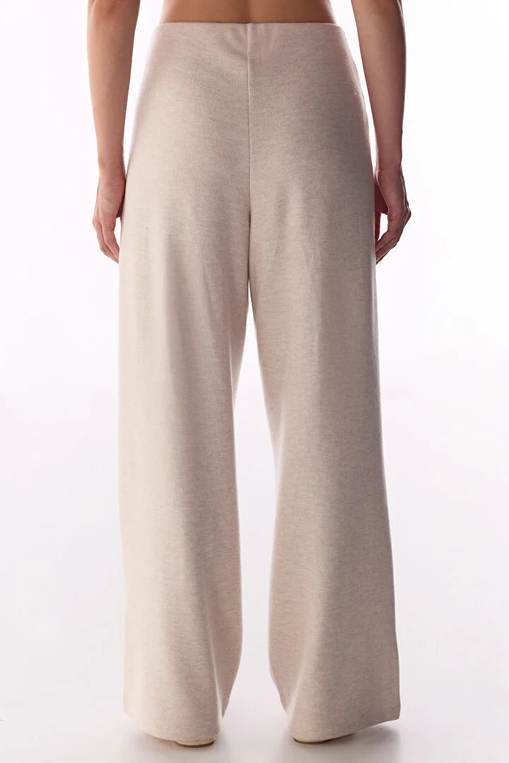 Penti Beige Melange Warm Touch Wide-leg Trousers