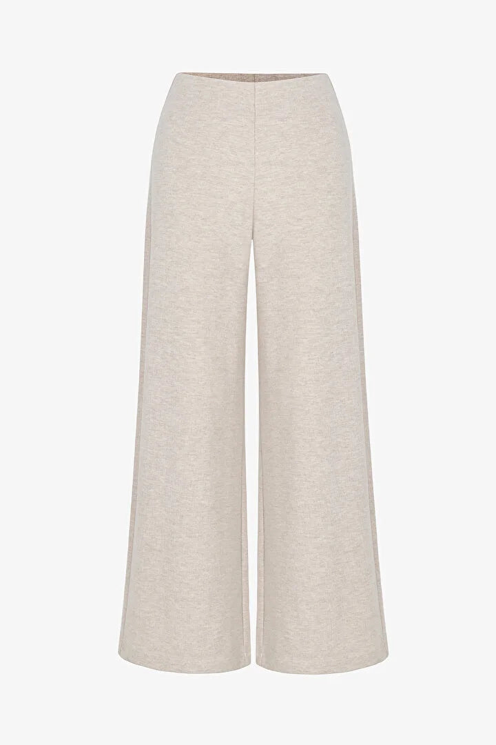 Penti Beige Melange Warm Touch Wide-leg Trousers