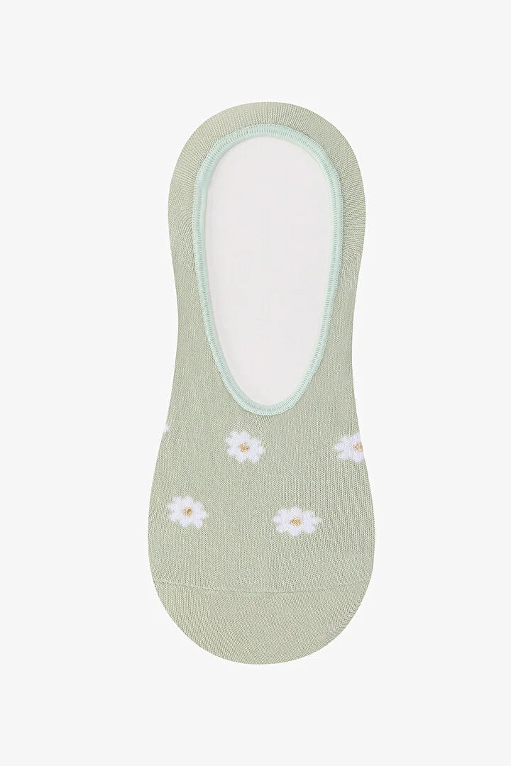 Penti 3 Pairs Cotton Floral Patterned Ballerina Socks
