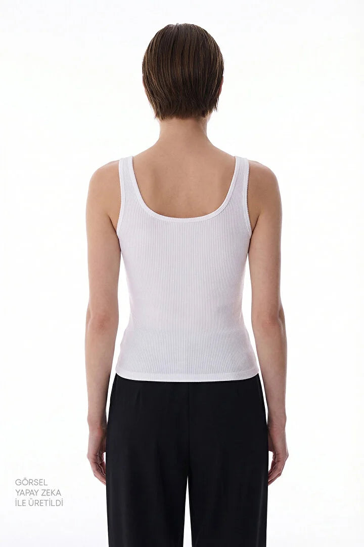Penti Optic White Seamless Square Neck Top
