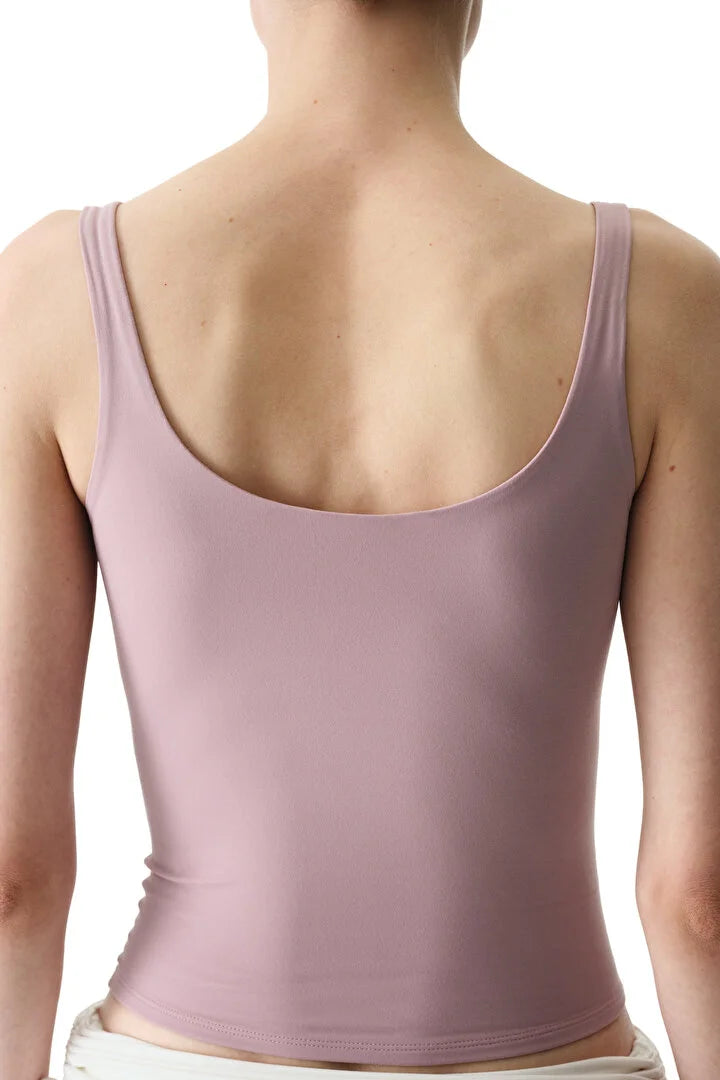 Penti Light Lilac Sweetheart Neck Soft Texture Tank Top