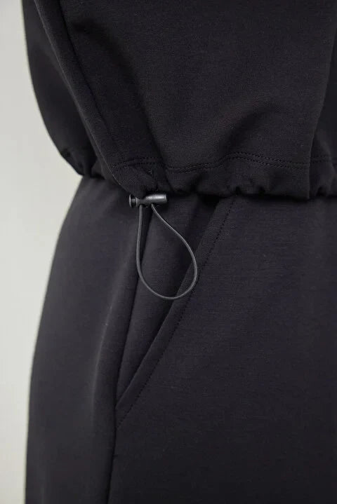 Penti Black Silky Feel High Collar Crop Sweater