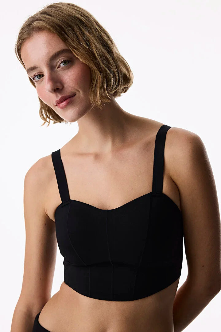 Penti Black Stitch Detailed Crop Top