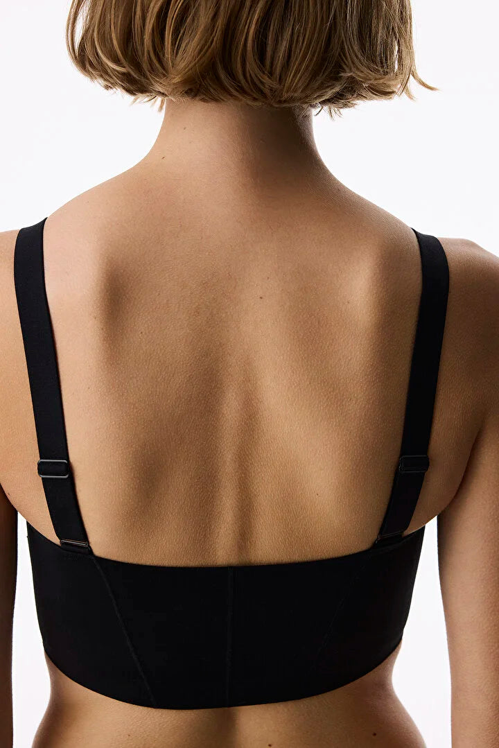 Penti Black Stitch Detailed Crop Top