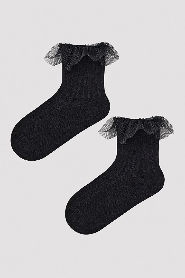 Penti Girl Black Frill Detailed Socket