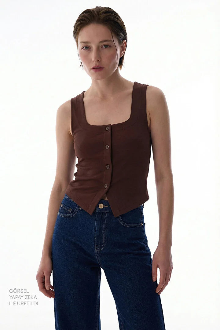 Penti Brown Square Neck Modal