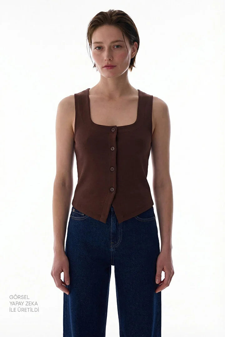 Penti Brown Square Neck Modal