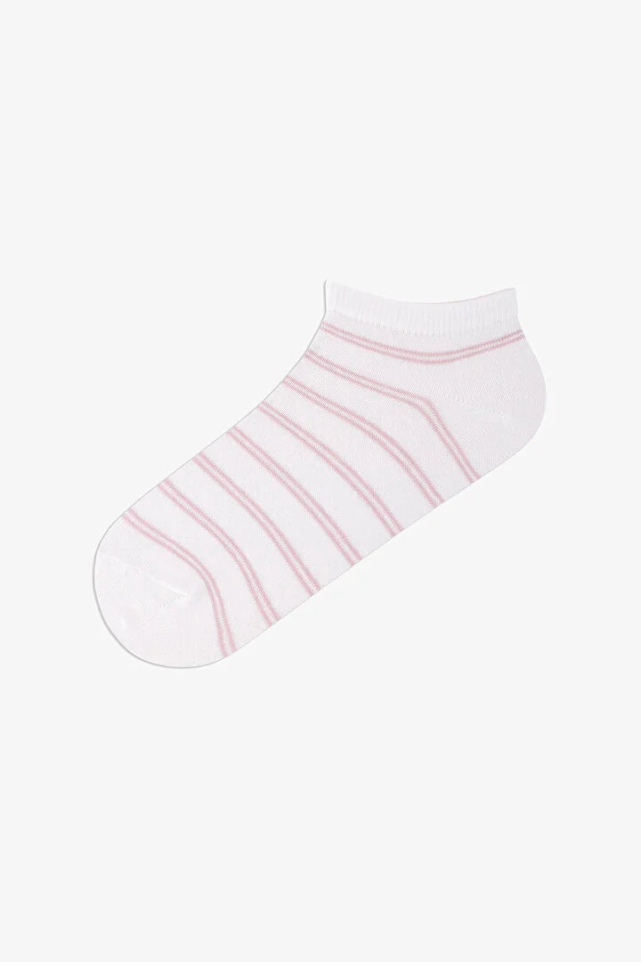 Penti 4 Pairs Seamless Toe Cotton Colorful Socket Detail Footie Socks