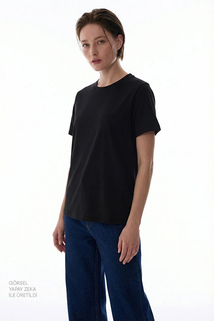 Penti Black Crew Neck Modal T-Shirt
