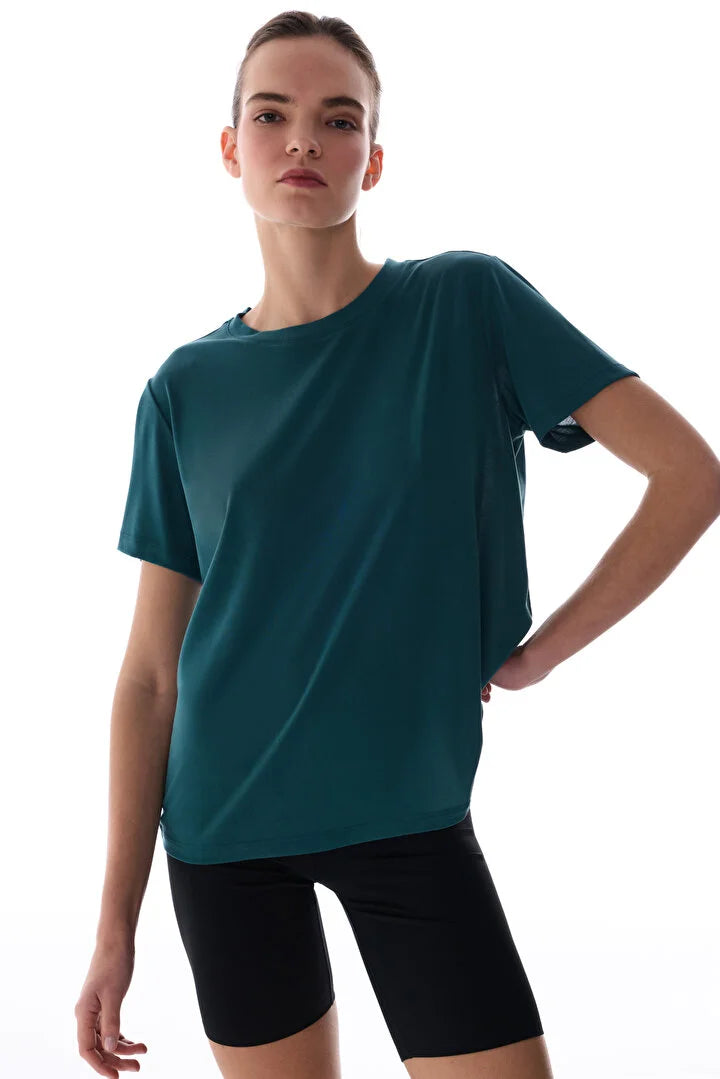 Penti Turquoise Crew Neck Modal T-Shirt