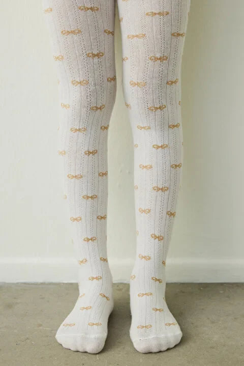 Penti Marshmallow Girl's Bow Detailed Cotton 100 Denier Pantyhose