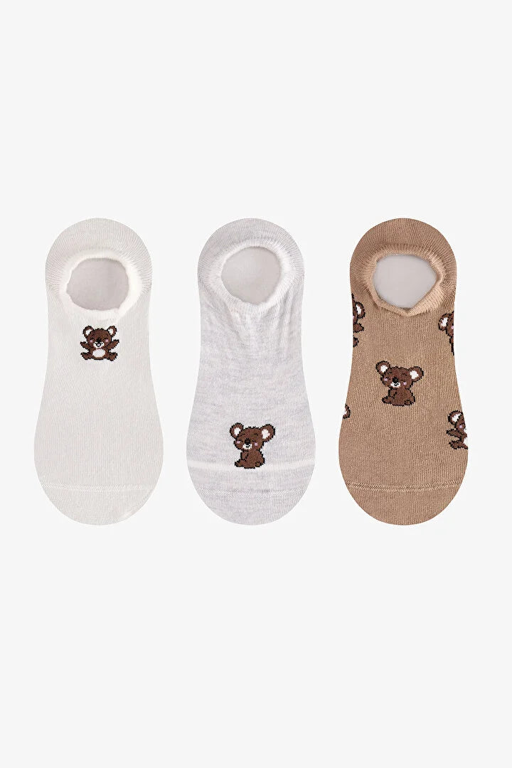 Penti Brown Little Bear 3 Pack Sneaker Socks