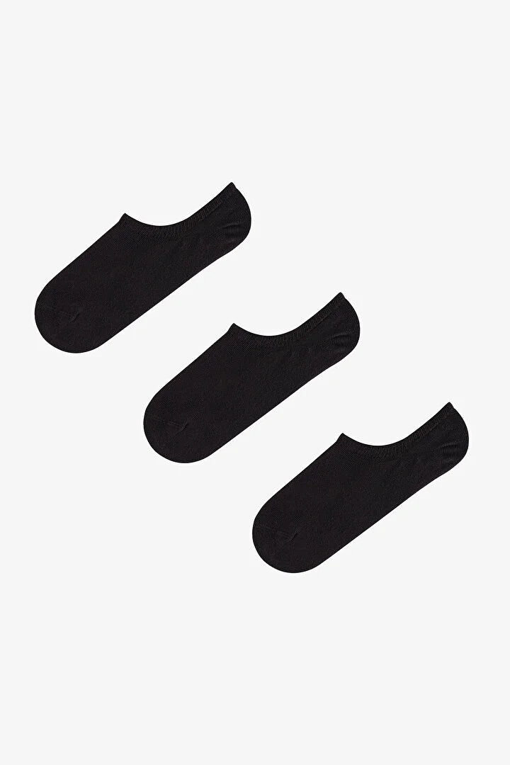 Penti Black Super Fit Cotton 3-Pair Trainer Socks