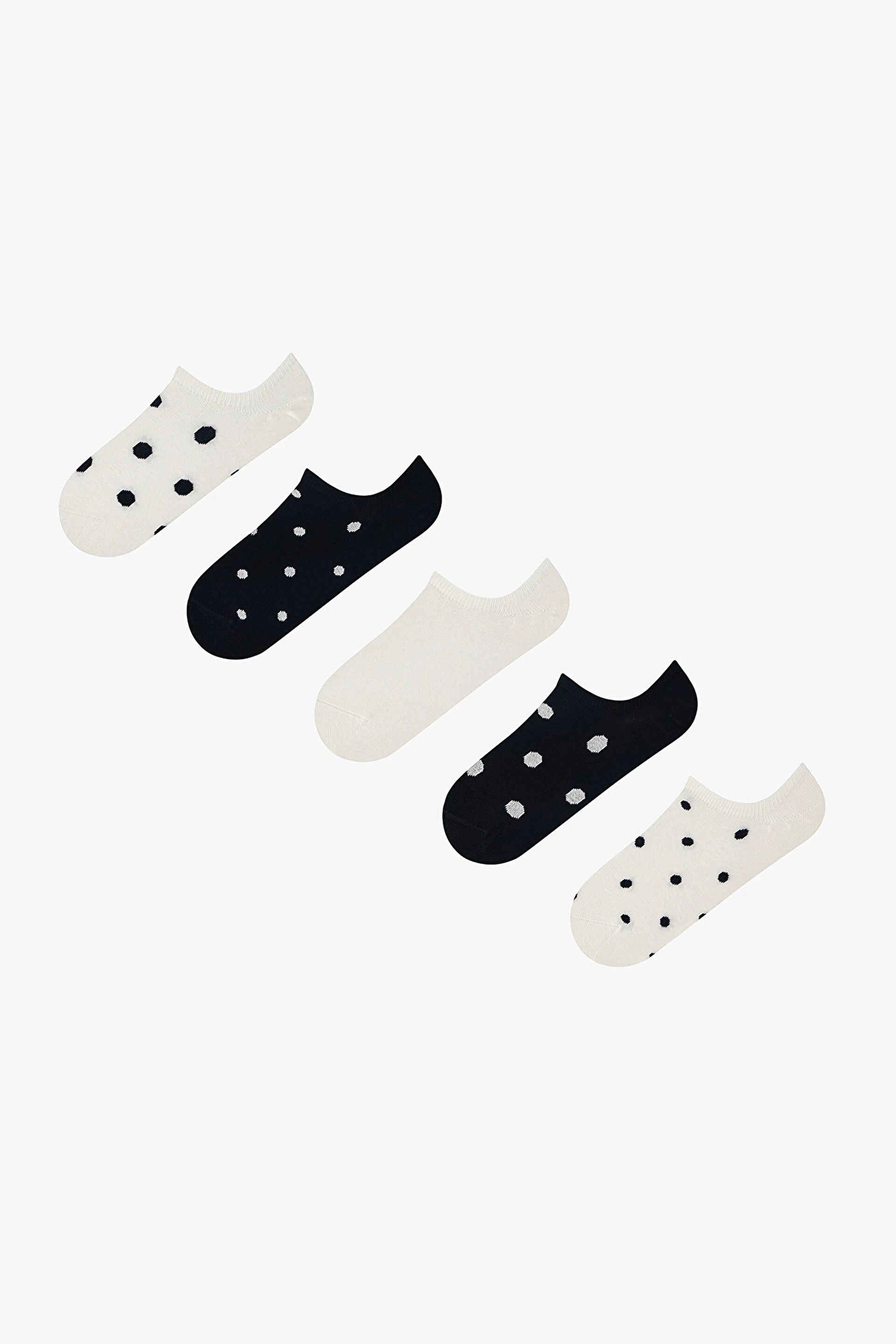 Penti 3 Pairs Seamless Toe Cotton Colorful Polka Dot Patterned Sneaker Socks